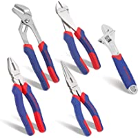WORKPRO Juego de Alicates y Llave Ajustable 5 Piezas